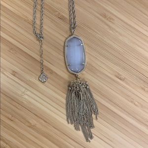 Kendra Scott necklace iridescent pear gray